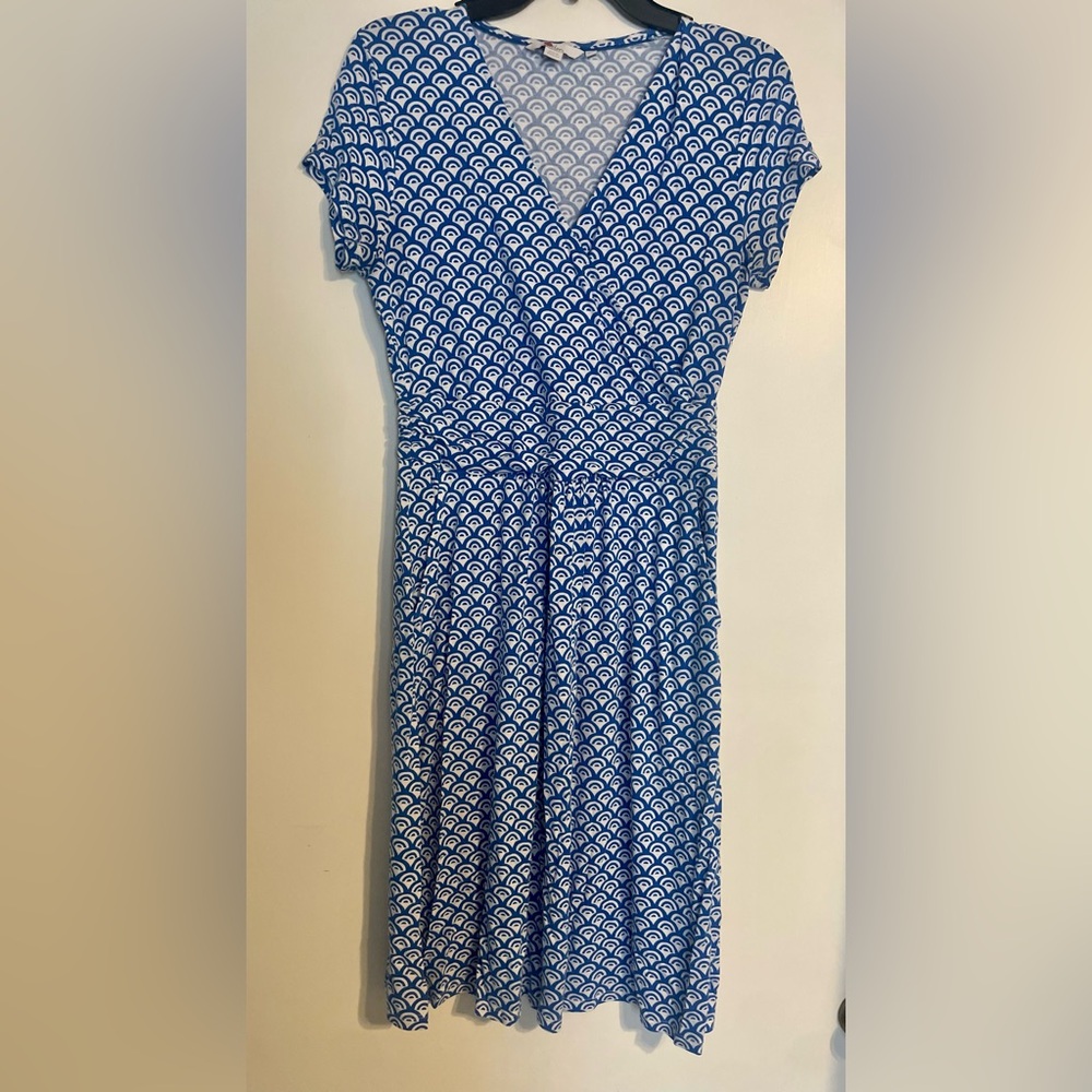 Boden Blue and White Midi Dress